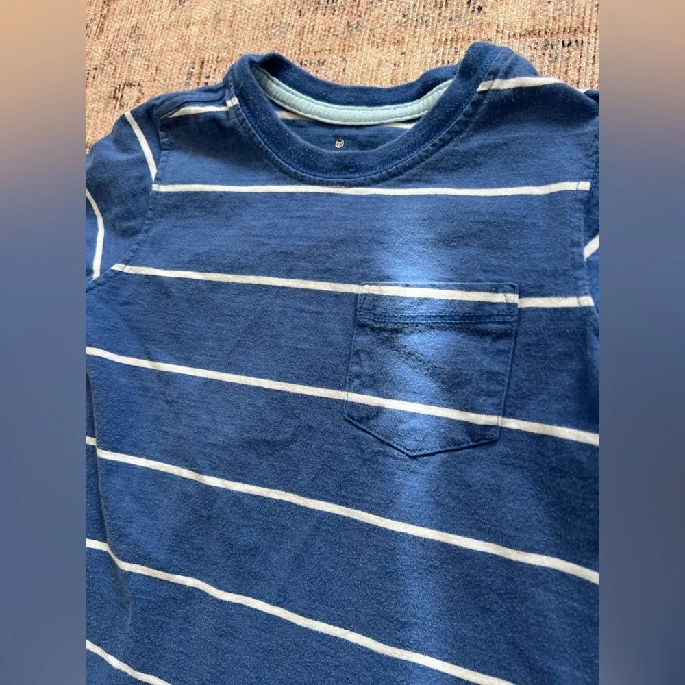 Old Navy Navy Blue Striped Kids Tee